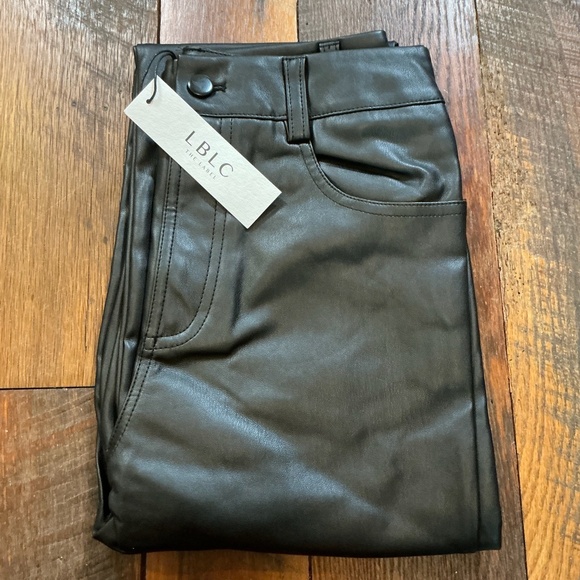 LBLC The Label Robin Pant Faux Leather Black High Rise Straight Leg Sizes S & M - Picture 8 of 16